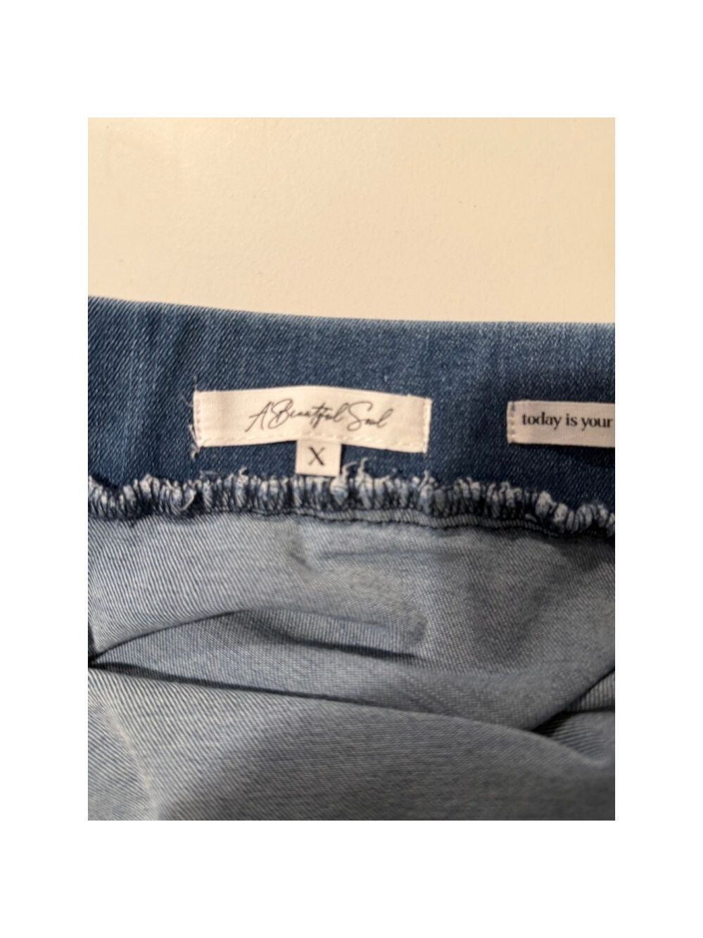 A Beautiful Soul Blue Denim Pleated Mini Skirt Size 1X - Picture 6 of 9